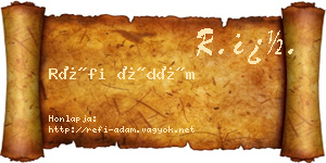 Réfi Ádám névjegykártya