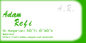 adam refi business card